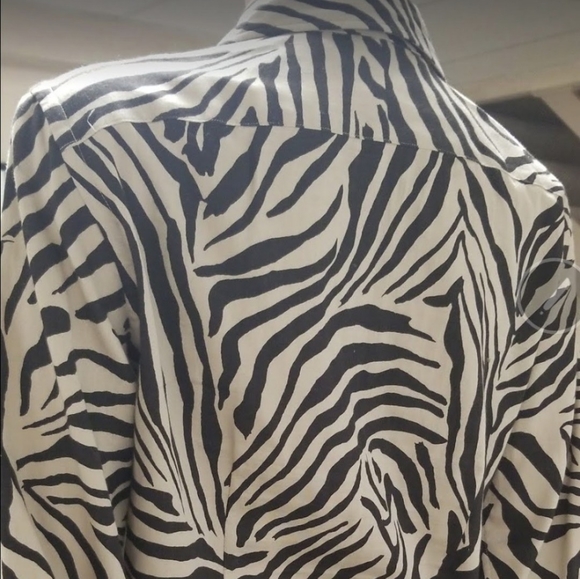 Chaps Button-Down Animal Print Blouse - Picture 9 of 9